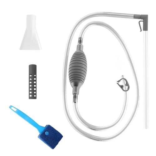 Aquarium Reinigungsset Aquarium Wasserwechsel Aquariumbodensauger AquariumSauger Handpumpe mit Reinigungs-Scheuerschwamm/-Bürste für AquariumWasserwechsel und Filter Sandreinigung
