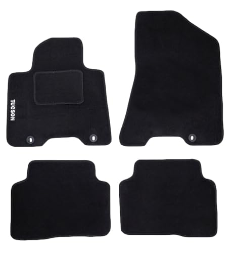 Tapis de Voiture en Moquette avec Logo pour Tucson avec 3 Clips de Fixation de 2016 Jusqu'au modèle 2019