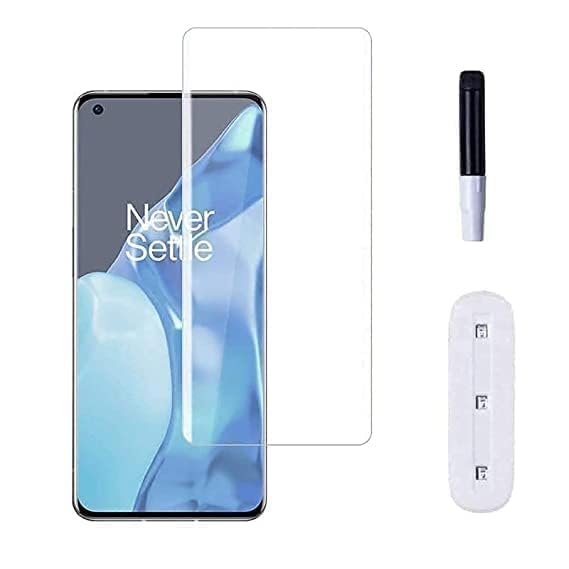 Image of OCTRIX Premium Curved Tempered Glass Design for Oneplus 8 Pro Advanced Border Less Full Edge to Edge 3D Curved UV Screen Protector and Easy Installation Kit- By Blackwik