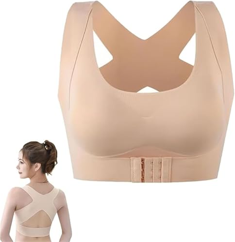 Vowtrlleoy - Brasier da donna con chiusura frontale, copertura completa, supporto per la schiena, reggiseni basici morbidi e leggeri, Kaki, L