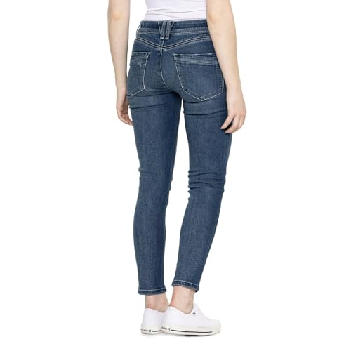 Democracy Women's Ab Solution Straight Leg Jean, Mid Blue Vintage Tech, 102
