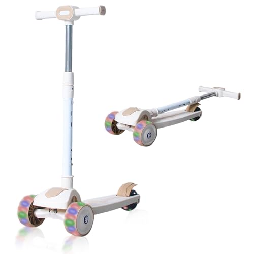 SWEETDREAM 子供用幅木板 ブレーキ付き スクーター 浮き板 子供用三輪車 高さ3段階調節 軽い 強い 方向転換 安定 発光車輪3個 子供用幅木板 折りたたみ式 持ち運び収納簡単 重さ100KG リアホイール ブレーキ、誕生日プレゼント、おもちゃ、ギフト、子供…