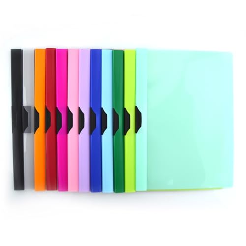 Office Box, Pack con 12 Ud. Dossier Carpeta Clip It con Pinza de Plástico A4 Colorline con Portada Transparente y Capacidad Hasta 30 Hojas en PP 100% ECO de Colorline. (Surtido 12 Unidades)
