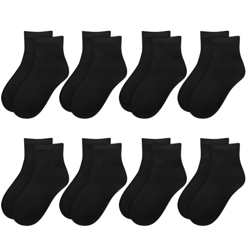 Women's ankle socks, breathable cotton crew socks with a quarter mid-ankle style, an 8-pair set.