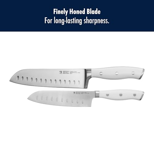 HENCKELS Forged Accent Razor-Sharp 2-pc Santoku Knife Set, White Handle, German Engineered Informed by 100+ Years of Mastery
