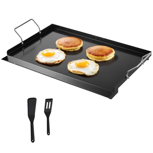 Comparison: Best Carbon Steel Griddle 7 VEVOR Carbon Steel Griddle, Flat Top Plate, Griddle for BBQ Charcoal/Gas Gril with 2 Handles, Rectangular Flat Top Grill with Extra Drain Hole for Tailgating and Party