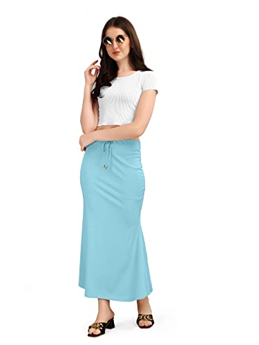 Image of Mogsa Women's Lycra Fishcut Saree Shapewear Petticoat - Tummy Control Slim Fit Stretchable Shaper Skirt with Drawstring & Side Slit for Sarees