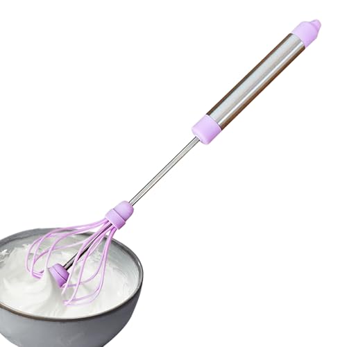 Hogvinnatil Batidor de Huevos Manual | Batidora de Cocina Manual | Batidor Portátil Semiautomático para Repostería, Salsas, Alimentos para Bebés, Uso Doméstico y Profesional