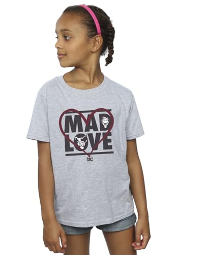 DC Comics Girls Batman Joker & Harley Mad Love T-Shirt Sport Grey 12-13 Years