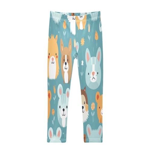 Toddler Girls Leggings Printed Yoga Pants Leggings Lion Blue Rabbit for Kids
