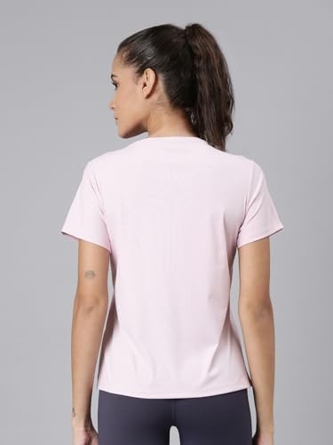 Image of XTEP Comfort Technology (3 Dimensional Shape - Keeps The Cloths Straight), Running Series, Short Sleeve, Slim Fit, Polyamide & Elastane, Twill Weave, Slim Fit Running T-Shirt Women (Light Pink)