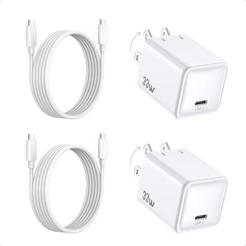 Image of Fast Charging for iPhone 16 /15 Charger,PD 3.0 PPS 33W GaN USBC Charger Block Foldable Plug Compact Type-C Wall Charge Adapter for Apple iPhone 16 Pro Max Series,Galaxy S25 /Pixel 9 /iPad (white-2pcs)