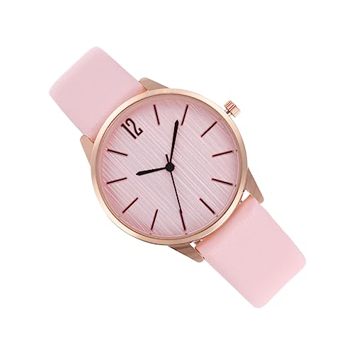 SEWACC スリッシュなレディース腕時計 クォーツ式 おしゃれなピンク レザー ベルト 通学 通勤に 女子高校生 女性向け