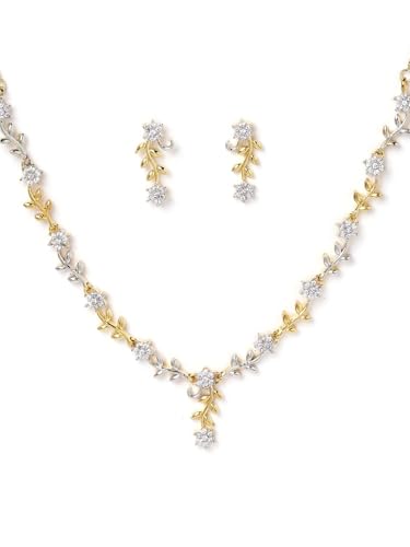 Juego de joyas DMZ-1531 con forma de hoja y flor en latón el regalo artesanal perfecto en talla S