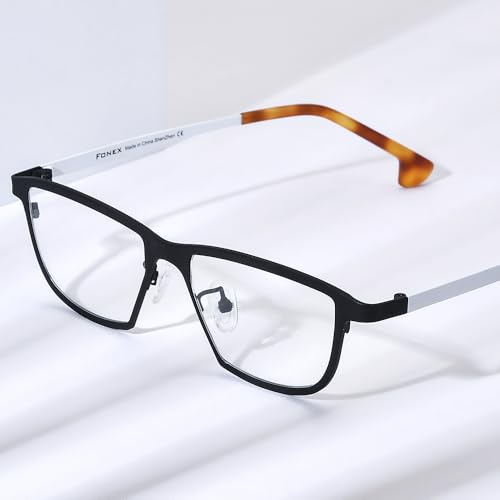 Image of FONEX Colorful Pure Titanium Glasses Frame Women Retro Round Eyeglasses