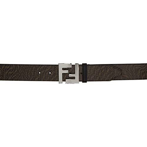 Fendi x Sarah Coleman FF Vertigo Brown Leather Belt 110/44 7C04034