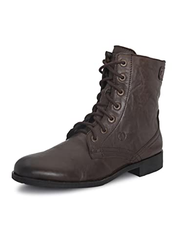 Image of ALBERTO TORRESI Men's Leather Lace-Up Ankle Boots with Zip Closure - Stylish and Durable Footwear for Modern Men