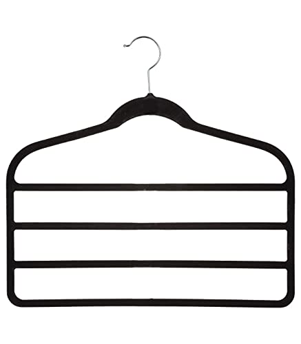 2 perchas de terciopelo, antideslizantes, para pantalones, camisas, vestidos, faldas, prensas, grosor: 0,7 cm (negro, 42 cm) Cover