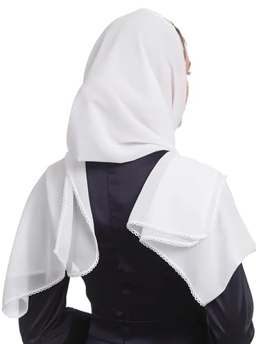 Solid Color Bubble Chiffon Hijab With Crochet Elegant Soft Georgette Shawl Scarf For Abaya Dress Headscarf2