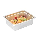 Restaurantware Kitchen Tek - Sartén de vapor de tamaño medio 1/2, 1 sartén de vapor antiatascos, la tapa se vende por separado, 4 pulgadas de profundidad, sartén de hotel de acero inoxidable calibre