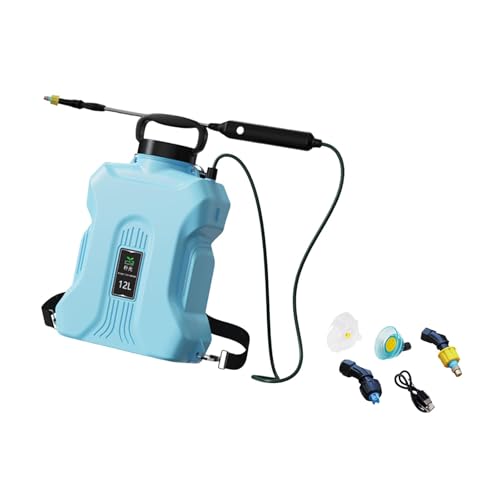 Kuntesetty de pulverización eléctrica portátil de 12 l, con Correas y Accesorios para jardinería, Azul