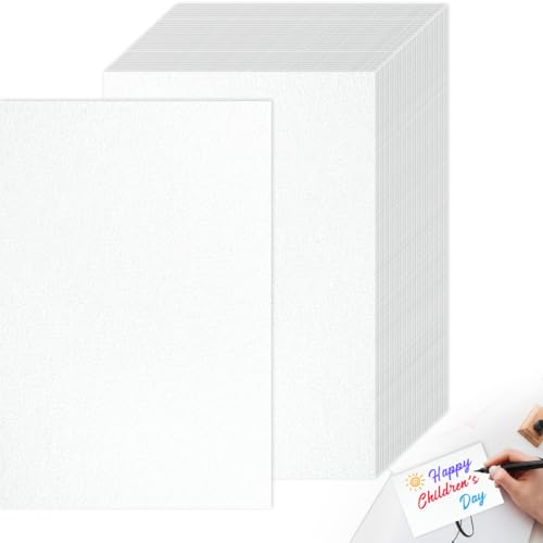 100 Stück A6 Postkarten Blanko | 14 5x9 5cm | 350g/m Kraftpapier-Karten | Druckbare DIY Karten für Selbstgestaltung Einladungen & Grußkarten | Naturfarben (Weiß)