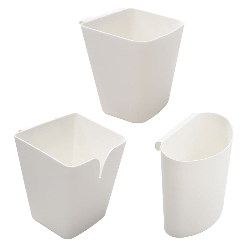 Portable Hanging Basket, Trolley, Storage Container, Kitchen Tableware, Sundries, Plastic Box, Sunas Small Hanging Bucket (White- A+ B+ Style) 3Pcs