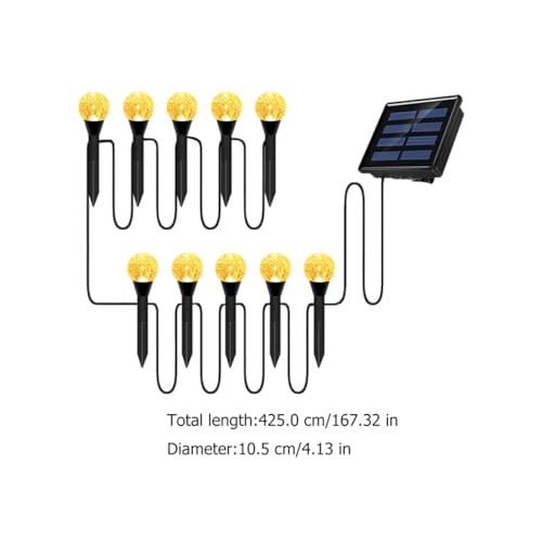 Condition photo showing New/Like New for solar garden lights outdoor bubble ball lawn lamps 10pcs warm light solar-powered ground landscape path lighting for patio yard