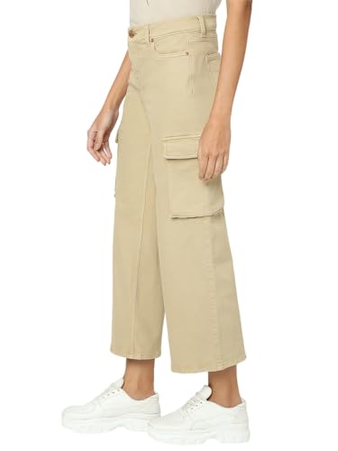 Image of VERO Moda Women's High Waist Cropped Cargo Jeans