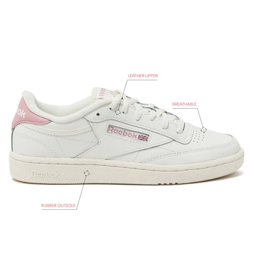 Image of Reebok Club C Girls and Boys Shoes for Kids, Toddler, Little Kid or Big Kid Sneakers, Chalk /Chalk /Smokey Rose, 11.5 Little Kid