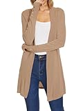 Spicy Sandia Womens Tan Cardigan Sweaters Long Sleeve Dressy Casual Trendy Lightweight Open Front Knit Cardigans Camel L