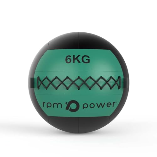 RPM Power Wall Ball - Balón medicinal suave para entrenamiento de cuerpo completo y ejercicios de fuerza (2 kg - 10 kg) (6 kg - verde)