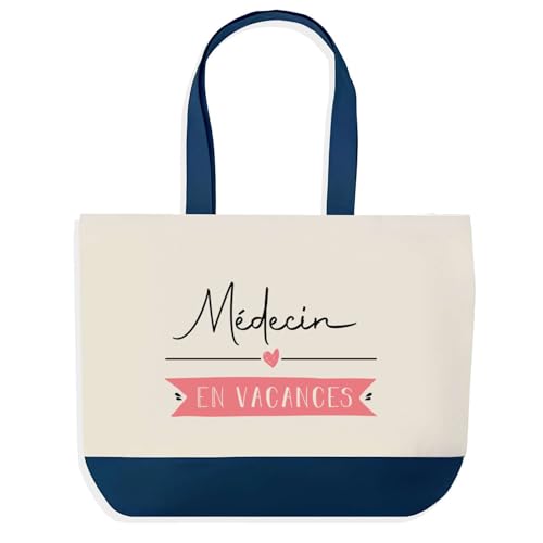 Sac de shopping bleu cabas de course grand format idée cadeau anniversaire