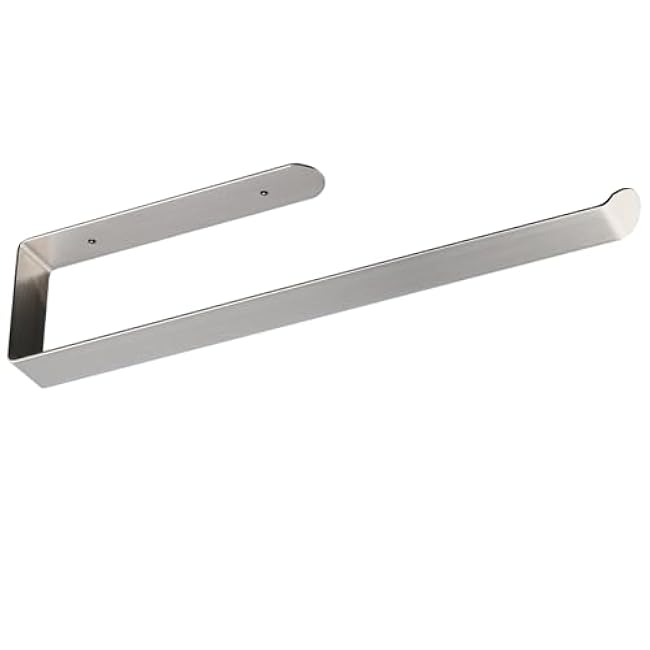 Self Adhesive Paper Towel Holder Under Cabinet Mount, 304 Stainless Steel Wall Mount Paper Towel Roll Rack for Kitchen Cabinet, Bathroom (Silver)