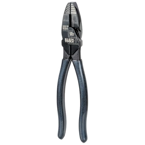 Image of Klein Tools D20009NEUSA 166th Anniversary Lineman's Cutting Pliers, 9-Inch, High-Leverage Made in USA Pliers Cuts ACSR, Screws, Nails, and Hard Wire