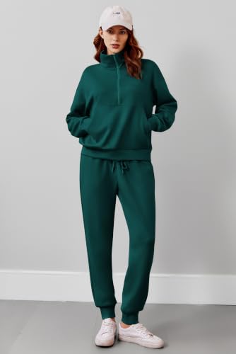 Image of PINSPARK 2 Piece Sets for Women Long Sleeve Half Zip Tracksuit Jogger Sets