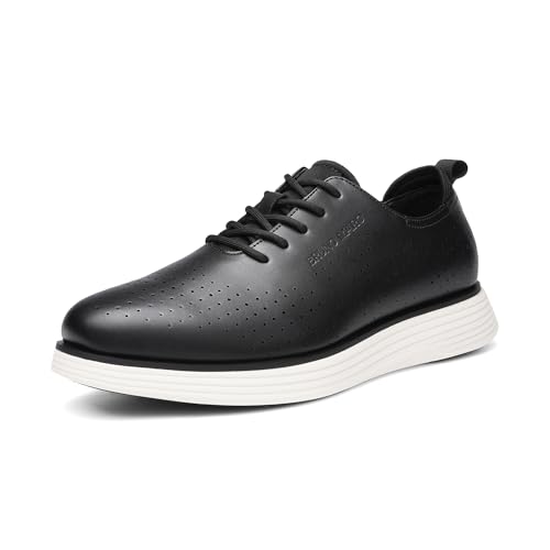 Bruno Marc Men's MaxFlex Fashion Dress Sneakers Oxfords Classic Casual Shoes,Size 10.5,Black White,SBOX2318M,Size 10.5,Black White,SBOX2318M