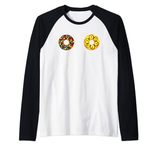 Donuts Boobs Bikini Donut on Breasts Raglan Baseball Tee