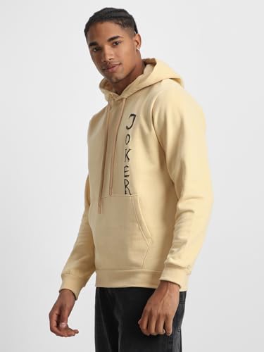 Image of Veirdo Cotton Fleece Regular Fit Hooded Sweatshirt Lastest Back Graphic Printed Winter Hoodies for Men (Available Colors: Marine Green, Marshmellow, Black, SOYA Bean, Orange & Blue)