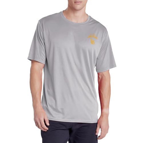 Campus Lab California State University Long Beach Adult Men's Sport Active T-Shirt Left Chest Logo,Athletic Heather, Large