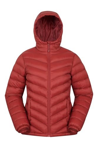 Mountain Warehouse Seasons Womens Padded Jacket - Water Resistant Coat, Puffer Jacket, Front Pockets, Adjustable Elastic Cuffs & Hood - For Spring Summer, Outdoors Bright Orange Women's Size 18