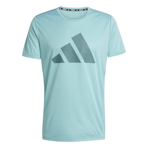 adidas Herren Run It Stripes Tee, Mint ton, XXL