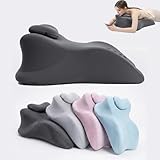 Memory Foam Wedge Pillow for Couples Stomach Sleeping, Ergonomic Prone Pillow, Reading Pillow for Bed, Multi-Position Triangle Cushion for Back Pain, Leg Elevation Herniated Disc Support(Large Black)