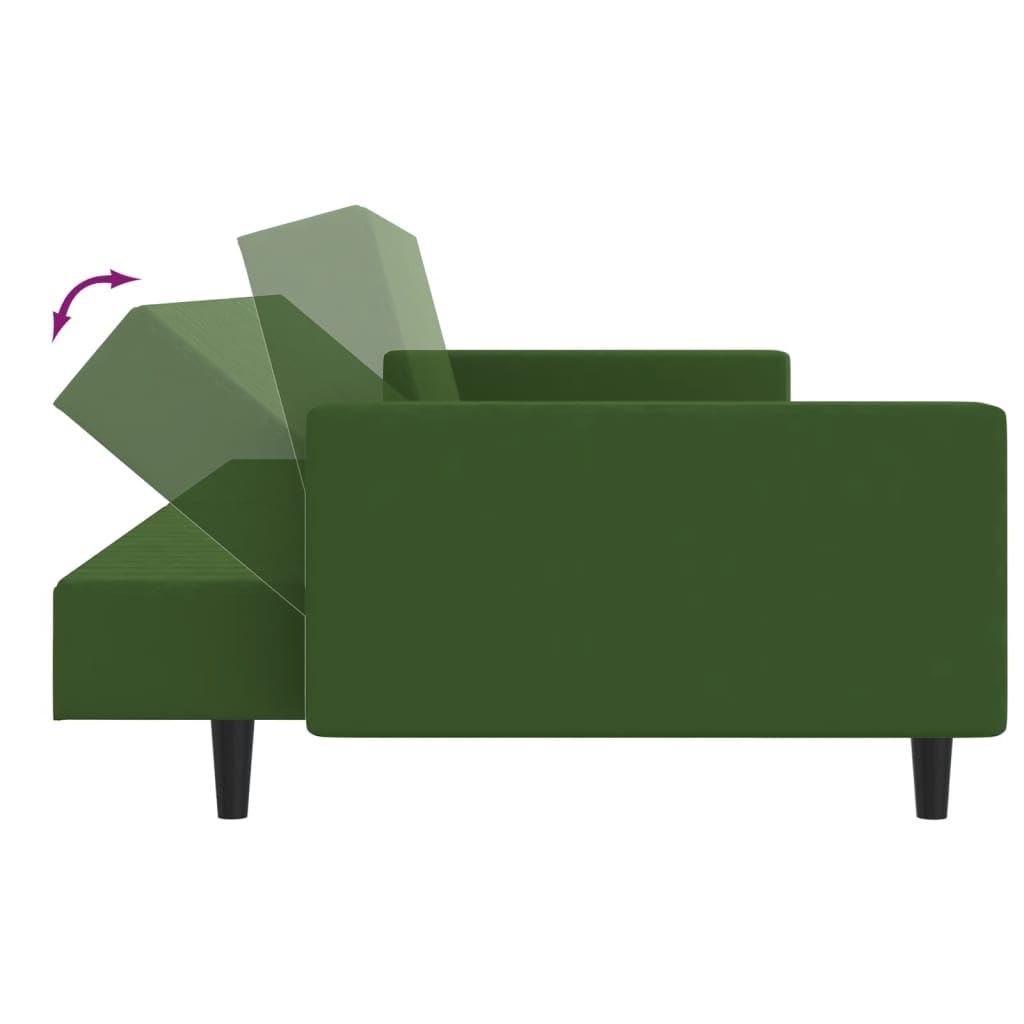 ZEYUAN Sofá Cama de 2 plazas Terciopelo Verde Oscuro, Sofas De Salon, Sofa Relax - 375939
