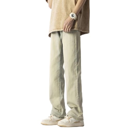 Pants Trousers Denim Micro Pull Jeans Men's Straight Leg Hong Kong Style Street Men