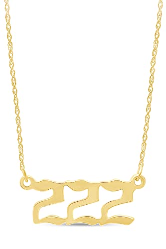 Angel Number Necklace in 14K Gold Over Silver