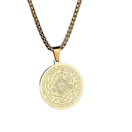 Collar de cruz para niñas y colgante de runa de siete ángeles unisex