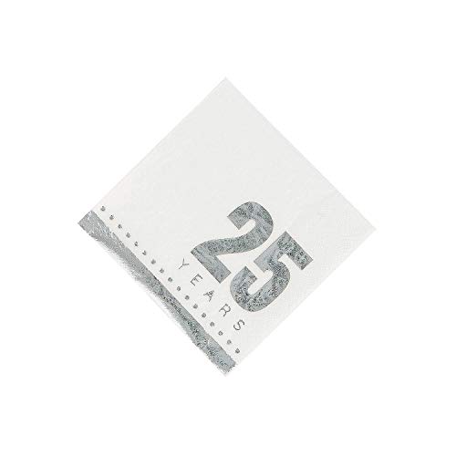 25TH ANNIVERSARY BEV NAPKIN - Party Supplies - 50 Pieces