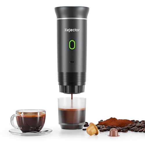 Comparison: Best Portable Espresso Machine 11 kejector Portable Coffee Maker Espresso Machine for Travel Nano Car Coffee Maker Compatible with Ground Coffee & NS Capsule for RV, Hiking Camping Office, Travel Espresso Maker Electric Gray