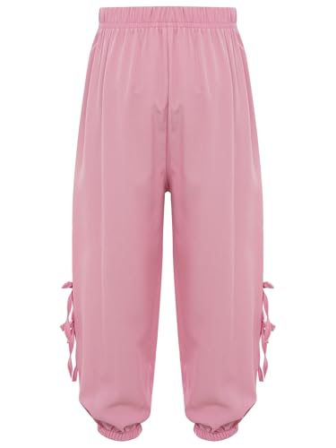 Aislor Kids Girls Bowknot Cargo Jogger Pants Elastic Waist Baggy Hip Hop Dance Trousers Sweatpants Casual Streetwear4